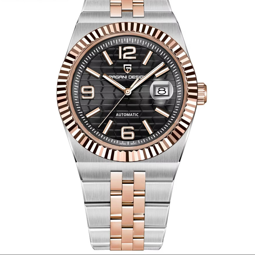 Kelra black dial men’s quartz watch stainless steel 40MM luxury design