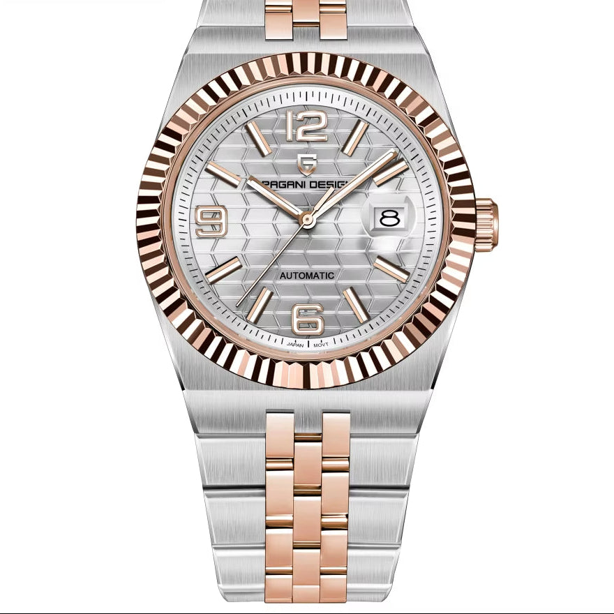 Kelra silver dial men’s quartz stainless steel watch, 40MM luxury style