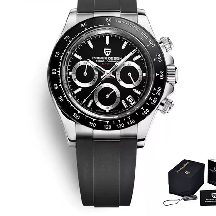 40MM V2 Men Quartz Watches Sapphire Retro Chronograph Stainless Steel Waterproof Watch Men Relogio Masculino